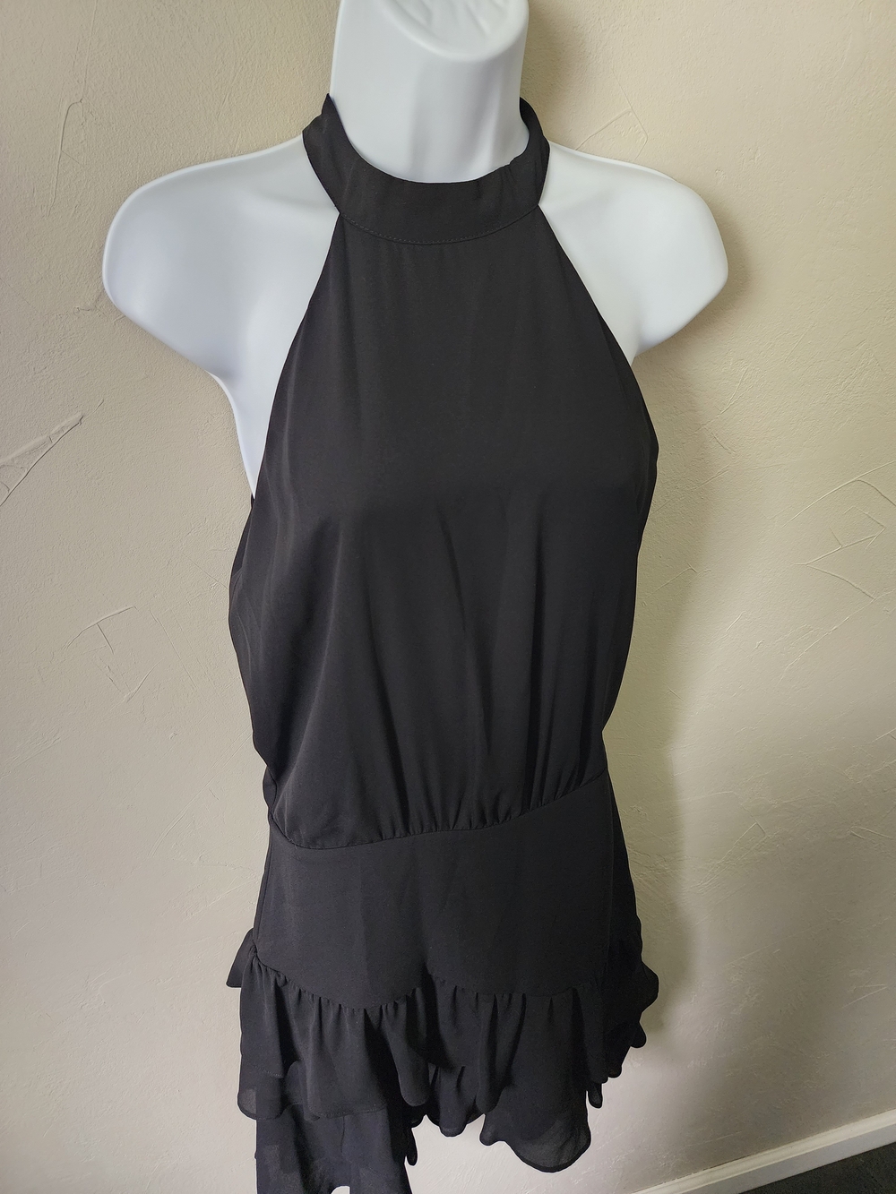 Krissa Assymetrical Ruffle Halter Dress Size Small - Picture 3 of 8